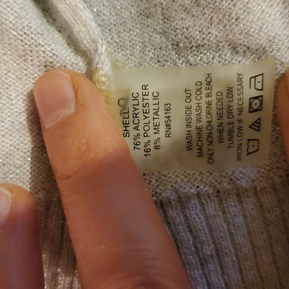 Calvin Klein Silver Sparkle Cardigan Medium - Picture 5 of 5